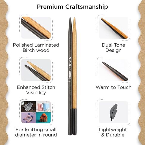 Knitter’s Pride Day & Nite Midi Interchangeable Needle Set 5"" (13cm) – 7 US Sizes (2.5 to 8) in Kuwait