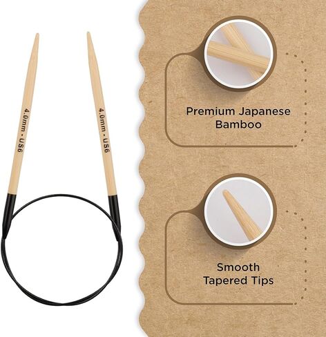 Knitter’s Pride Bamboo Luxe Fixed Circular Needles 40"" (100cm) – US Size 6 (4mm) in Kuwait