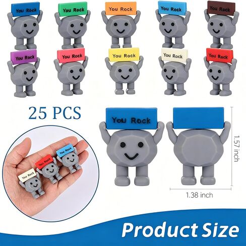 Mini Rubber You Rock Toys Positive Gifts You Rock Mini Miniature Figurines Decorations and Encouragement Birthday Motivational Gifts for New Grad, Coworkers, Students & Children (1 Bottle) in Kuwait