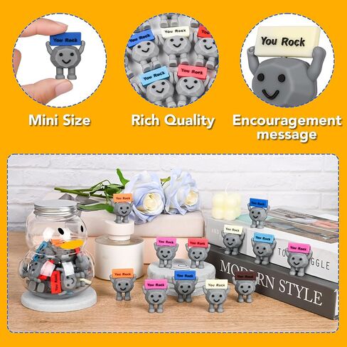 Mini Rubber You Rock Toys Positive Gifts You Rock Mini Miniature Figurines Decorations and Encouragement Birthday Motivational Gifts for New Grad, Coworkers, Students & Children (1 Bottle) in Kuwait