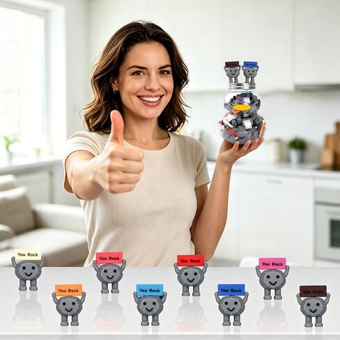 Mini Rubber You Rock Toys Positive Gifts You Rock Mini Miniature Figurines Decorations and Encouragement Birthday Motivational Gifts for New Grad, Coworkers, Students & Children (1 Bottle) in Kuwait