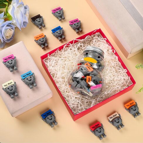 Mini Rubber You Rock Toys Positive Gifts You Rock Mini Miniature Figurines Decorations and Encouragement Birthday Motivational Gifts for New Grad, Coworkers, Students & Children (1 Bottle) in Kuwait