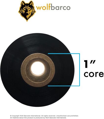 Wolfbarco 1 Roll 2.17" x 2953' (55mm x 900m) Standard Near-Edge Wax/Resin Thermal Transfer Ribbon Black 1" Core Coated Side in (CSI) for SmartDate X65, SmartDate X40, SmartDate X45 Printers in Saudi Arabia