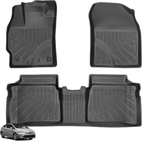 Floor Mats for Toyota Prius 2012 2013 2014 2015 (NOT for Prius c or v or Plug-in),Custom Fit TPE Summer Winter Protection Floor Liners,Non-Slip Waterproof, Prius Mats Accessories in Kuwait