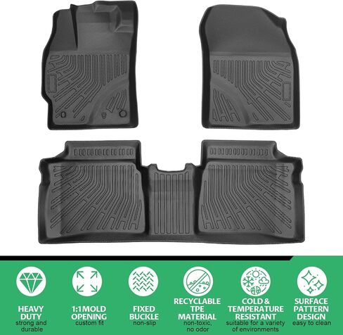 Floor Mats for Toyota Prius 2012 2013 2014 2015 (NOT for Prius c or v or Plug-in),Custom Fit TPE Summer Winter Protection Floor Liners,Non-Slip Waterproof, Prius Mats Accessories in Kuwait