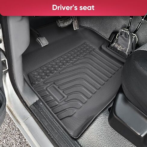 Floor Mats for Ford F150 1980–1996, F250/F350 1980–1997 & Bronco 1980–1996, Custom Fit Truck Floor Mats, All Weather TPE Floor Liners Front Set, Non-Slip Heavy Duty Car Accessories Black Liners 2PCS in Kuwait