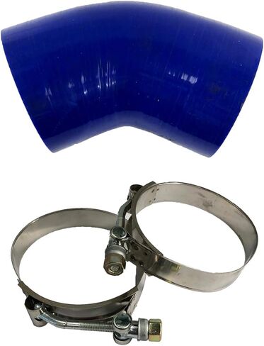 3" to 3" I.D. Silicone Coupler 45 Degree Angled Elbow Hose Universal (Blue (3" silicone hose 45 degree+clamps)) in Saudi Arabia