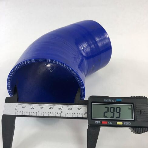 3" to 3" I.D. Silicone Coupler 45 Degree Angled Elbow Hose Universal (Blue (3" silicone hose 45 degree+clamps)) in Saudi Arabia