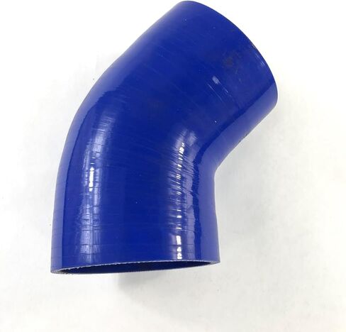 3" to 3" I.D. Silicone Coupler 45 Degree Angled Elbow Hose Universal (Blue (3" silicone hose 45 degree+clamps)) in Saudi Arabia