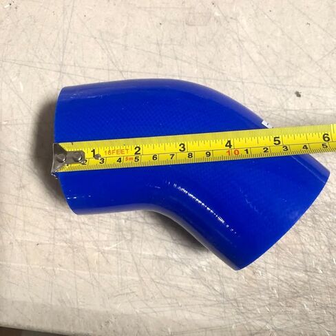 3" to 3" I.D. Silicone Coupler 45 Degree Angled Elbow Hose Universal (Blue (3" silicone hose 45 degree+clamps)) in Saudi Arabia