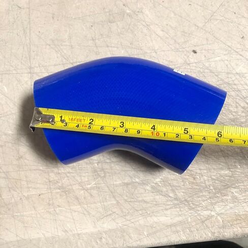 3" to 3" I.D. Silicone Coupler 45 Degree Angled Elbow Hose Universal (Blue (3" silicone hose 45 degree+clamps)) in Saudi Arabia