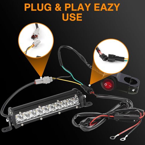 LIGBT Dirt Bike Light Bar Amber White Motorcycle LED Headlight Kit Plug and Play with ON-Off Switch for 7/8" 22mm Handlebars Pit Bike Light Bar for CRF110 KLX110 KLX140 YZ250F CRF230F CRF250F TTR110 in Saudi Arabia