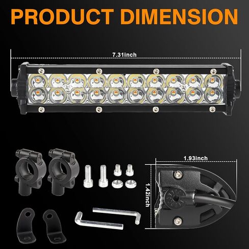 LIGBT Dirt Bike Light Bar Amber White Motorcycle LED Headlight Kit Plug and Play with ON-Off Switch for 7/8" 22mm Handlebars Pit Bike Light Bar for CRF110 KLX110 KLX140 YZ250F CRF230F CRF250F TTR110 in Saudi Arabia
