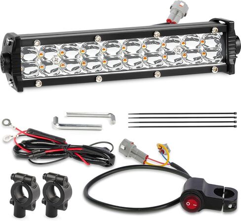 LIGBT Dirt Bike Light Bar Amber White Motorcycle LED Headlight Kit Plug and Play with ON-Off Switch for 7/8" 22mm Handlebars Pit Bike Light Bar for CRF110 KLX110 KLX140 YZ250F CRF230F CRF250F TTR110 in Saudi Arabia