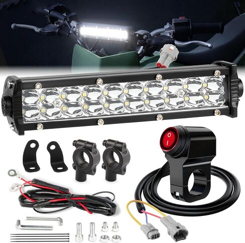 LIGBT Dirt Bike Light Bar Amber White Motorcycle LED Headlight Kit Plug and Play with ON-Off Switch for 7/8" 22mm Handlebars Pit Bike Light Bar for CRF110 KLX110 KLX140 YZ250F CRF230F CRF250F TTR110 in Saudi Arabia