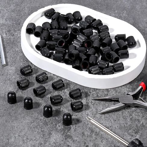 1500 Pcs Plastic Black Tire Valve Caps, Valve Stem Caps, Universal Tire Cap, Air Cap Cover with O Rubber Seal, Leak Proof, Dust Proof Stem Cover, for Cars, SUVs, Bike, Bicycle, Trucks, Motorcycles in Kuwait