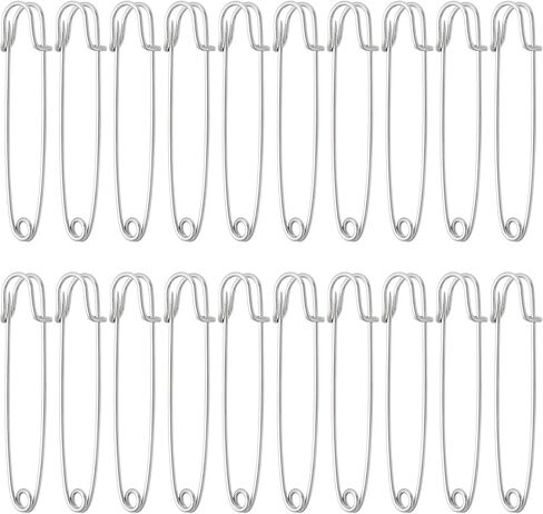 20 Pcs 2.9" Silvery Large Safety Pins, Heavy Duty Metal Safety Pins for Leather, Sturdy Jumbo Blanket Pin for Clothes Canvas Crafts in Kuwait