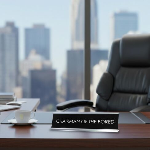 “CHAIRMAN OF THE BORED" Novelty Desk Sign (2" x 10") – Funny Office Desk Decor – Pun Humor Nameplate in Kuwait
