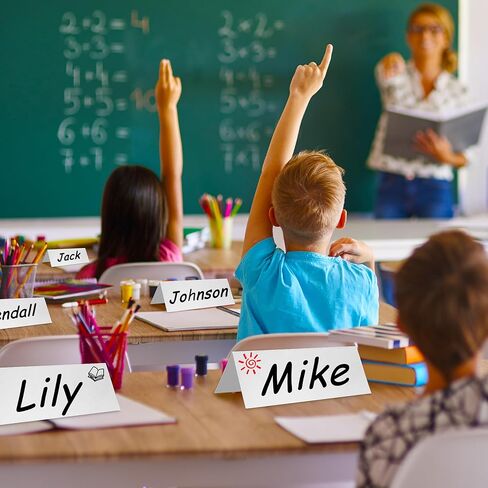 105 Pcs Dry Erase Name Tents for Meetings 7.9'' x 5.5'' Fold Table Tent Cards Reusable Name Tents for Tables with 4 Markers & 4 Erasers, Dry Erase Name Plates for Classroom Office Wedding in Saudi Arabia