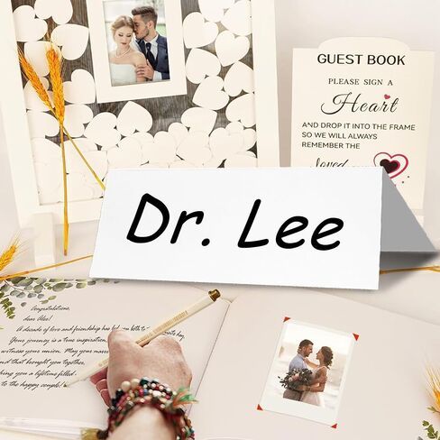 105 Pcs Dry Erase Name Tents for Meetings 7.9'' x 5.5'' Fold Table Tent Cards Reusable Name Tents for Tables with 4 Markers & 4 Erasers, Dry Erase Name Plates for Classroom Office Wedding in Saudi Arabia