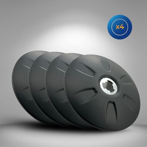 غطاء عجلة Hubcap خلفي ديناميكي هوائي 33 مم مثبت على ABS لنصف شاحنة (ملاءمة عالمية) (أسود، 4 عبوات) in Kuwait