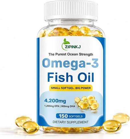 Omega-3 Fish Oil Supplements 4200mg– Triple Strength, Mini Softgels, High Purity EPA & DHA for Brain, Heart & Eye Health, Wild-Caught, Burpless, Non-GMO, Third-Party Tested | 150 Softgels in Saudi Arabia