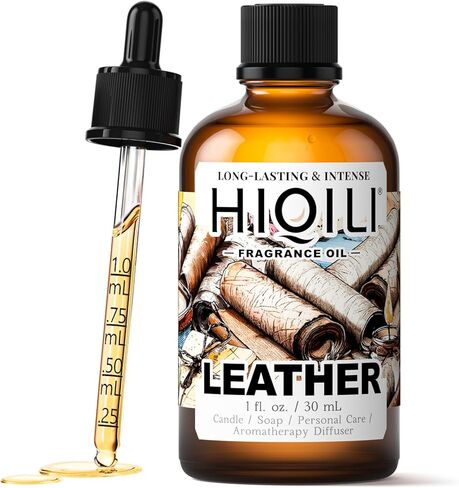 HIQILI Leather Fragrance Oil, Men's Scent, for Car Air Freshener Use, Soap, Candle, and Long-Lasting Perfume Making - 1 Fl Oz in Saudi Arabia