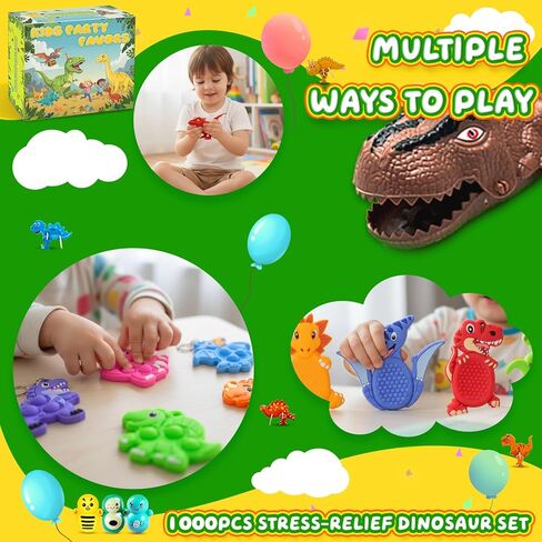 1000 PCS Party Favors for Kids, Dinosaur Sensory Fidget Toys Bulk, Treasure Chest for Kids Prizes, Goodie Bags Stuffers for Kids, Prize Box Toy for kid Classroom, Treasure Box Prizes, Pinata Stuffers in Saudi Arabia