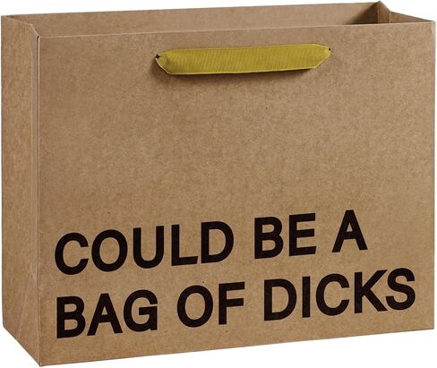 WRAPAHOLIC 13" Large Funny Birthday Kraft Paper Gift Bag - Could Be a Bag of Dicks Design Paper Bags for Friends Birthday and Valentine's Day in Kuwait