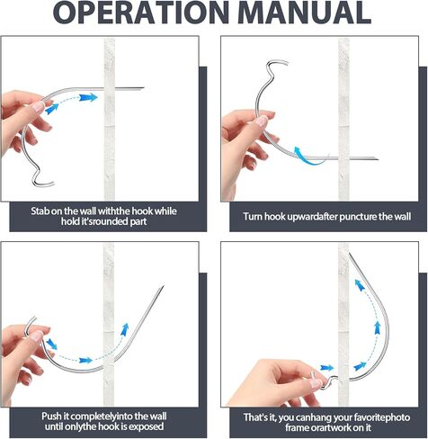 30-Piece Picture Hercules Hooks, Carbon Steel, Silver, Galvanized, Wall Mount, Including Standard, Mini and Heavy-Duty Version in Saudi Arabia