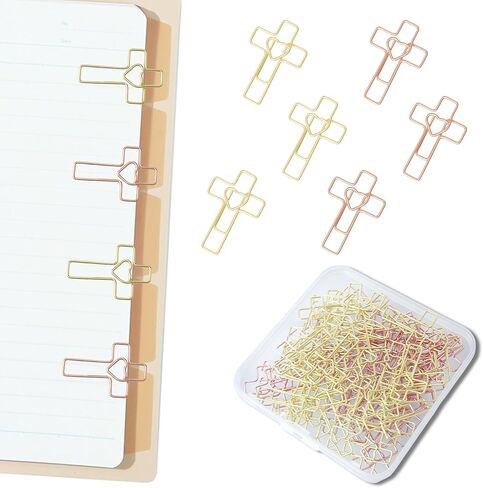 60 PCS Heart Cross Paper Clips, Christian Bible Study Supplies for Office School Home, Bible Paper Clips for Journaling Bookmark Accessories (Black & Silver) in Saudi Arabia