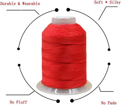 1mm Twisted Silk Cord Polyester String 3-Ply Twine Thread Braided Trim for Pendants Jewelry Friendship Bracelets Necklaces Craft Making 240 Yards（Red） in Kuwait