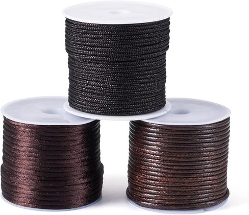 3 لفات 0.08 بوصة سلك بوليستر مشمع لخيط خرز من الساتان المضفر/حبل نايلون لسوار الصداقة المكرمية DIY صناعة المجوهرات الصينية مورد الحرف اليدوية مختلط الألوان in Kuwait
