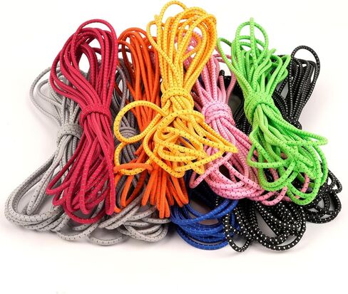 10 Pcs Reflective Elastic Cord String,0.1 Inch (2.5mm)/ 240 Feet Glow in The Dark Nylon para Cord, Utility Rope for DIY Bracelets,Crafts,Shoe Laces,Sewing, Camping, Hiking (10 Colors in Kuwait