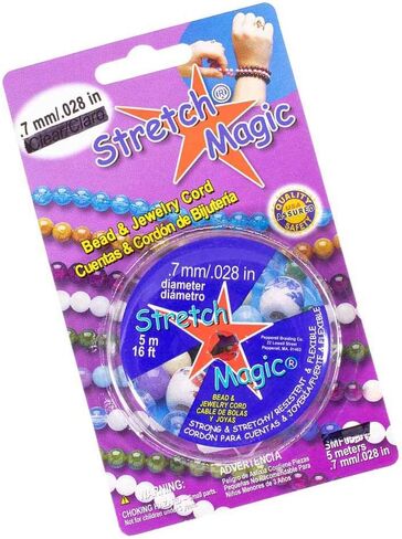 Craft County Stretch Magic Bead Jewelry Elastic Cord String Line | Clear Pearl Black, 0.7mm x 5 Meters (PRL-SMF05-02-~CC_BB923) in Kuwait