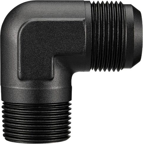 EVIL ENERGY 16AN Male Flare to 1" NPT Pipe 90 Degree Fitting Adapter Aluminum Black in Kuwait