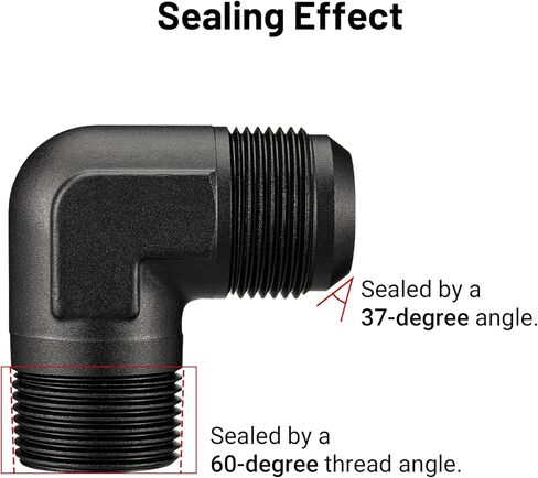 EVIL ENERGY 16AN Male Flare to 1" NPT Pipe 90 Degree Fitting Adapter Aluminum Black in Kuwait