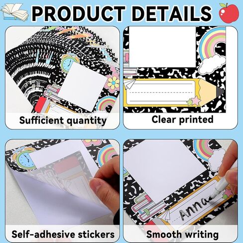 36Pcs Composition Book Desk Name Tags Back to School Photo Name Plates Desk Composition Classroom Decor Student Nameplates for Classroom Adhesive Name Tags Stickers with Photo Self Teacher Supply in Kuwait
