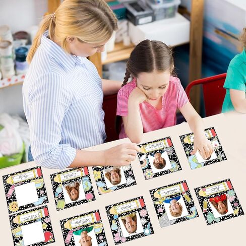 36Pcs Composition Book Desk Name Tags Back to School Photo Name Plates Desk Composition Classroom Decor Student Nameplates for Classroom Adhesive Name Tags Stickers with Photo Self Teacher Supply in Kuwait