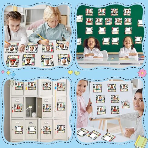 36Pcs Composition Book Desk Name Tags Back to School Photo Name Plates Desk Composition Classroom Decor Student Nameplates for Classroom Adhesive Name Tags Stickers with Photo Self Teacher Supply in Kuwait