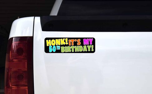 StickerTalk Honk Its My 50th Birthday Magnet, 10 inches by 3 inches in Kuwait