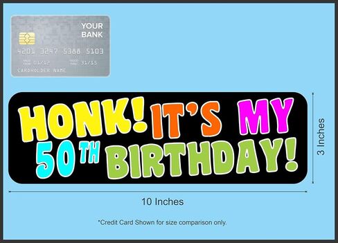 StickerTalk Honk Its My 50th Birthday Magnet, 10 inches by 3 inches in Kuwait