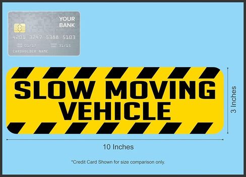 StickerTalk Slow Moving Vehicle Warning Magnet, 10 inches by 3 inches in Kuwait