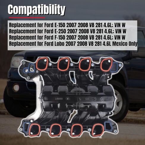 615-375 مجموعة مشعب السحب العلوي وحشيات مجموعة استبدال لفورد F-150 2007 2008 لوبو 2007 2008 E-150 2007 2008 E-250 2007 2008 4.2L 4.6L 5.4L 6.2L V6 V8 Mixizap in Kuwait