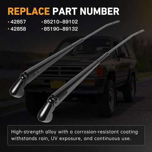 زوج واحد من ذراع ممسحة الزجاج الأمامي متوافق مع Toyota 4Runner وPickup 1984 1985 1986 1987 1988 - استبدال 42857 85210-89102 42858 85190-89132 in Kuwait