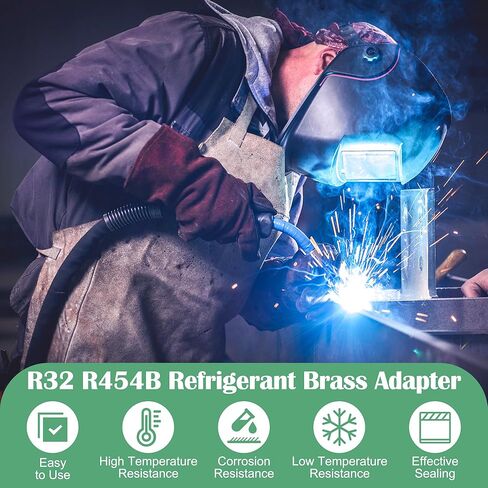 3pcs R32 R454B Refrigerant Brass Adapter Coolrunner 1/4 Inch Female to 1/4 Inch Male Reverse Thread, Male Quick Connect Fittings for A2L Refrigerant Tanks & Split Systems in Kuwait