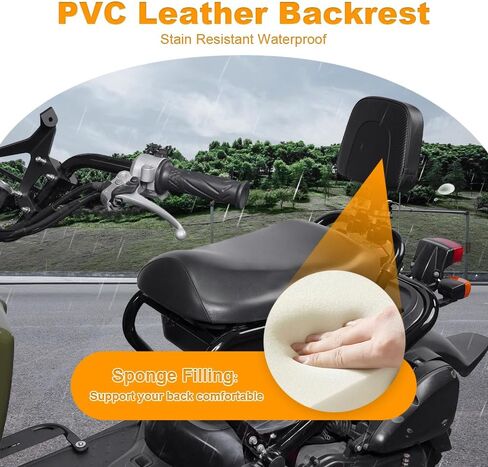 Motorcycle Rear Passenger Backrest Fit for Ruckus/Zoomer NPS50 2003-2024 in Kuwait