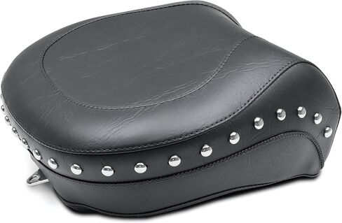 Mustang Motorcycle Seats 79486 Wide Touring Recessed Passenger Seat for Harley-Davidson Softail Standard Rear Tire 2000-'15, Chrome Studded, Black, Width: 14" in Kuwait