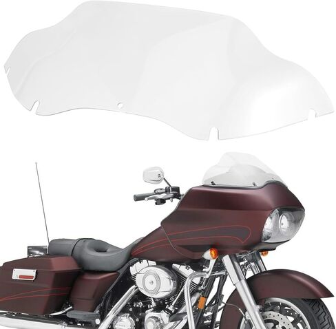 9.5" Motorcycle Windshield, Black Wind Spliter, Wave Windscreen for Harley Davidson Touring Road Glide FLTR 1998 1999 2000 2001 2002 2003 2004 2005 2006 2007 2008 2009 2010-2013 (Transparent) in Saudi Arabia