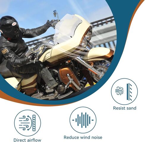 9.5" Motorcycle Windshield, Black Wind Spliter, Wave Windscreen for Harley Davidson Touring Road Glide FLTR 1998 1999 2000 2001 2002 2003 2004 2005 2006 2007 2008 2009 2010-2013 (Transparent) in Saudi Arabia